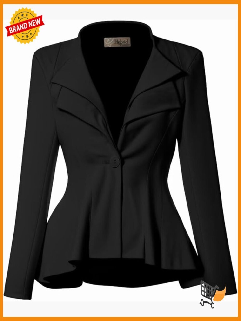 Women's Casual Office Blazer Double Lapel Peplum Comfortable Stretch